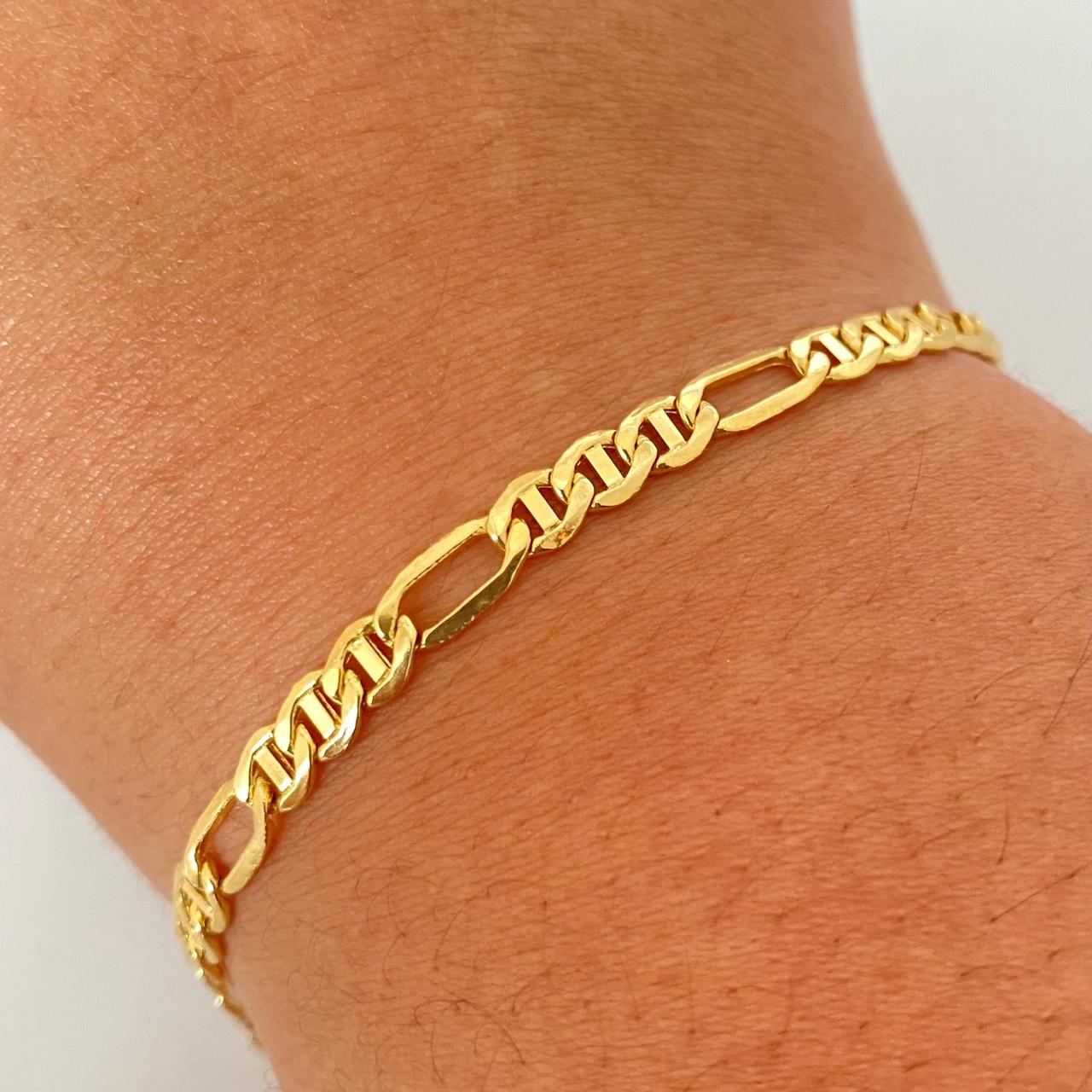 Pulso It 3x1 tipo escalera Oro amarillo 18k +1 / 3,6 Gr / 4,5 mm / 19 Cm